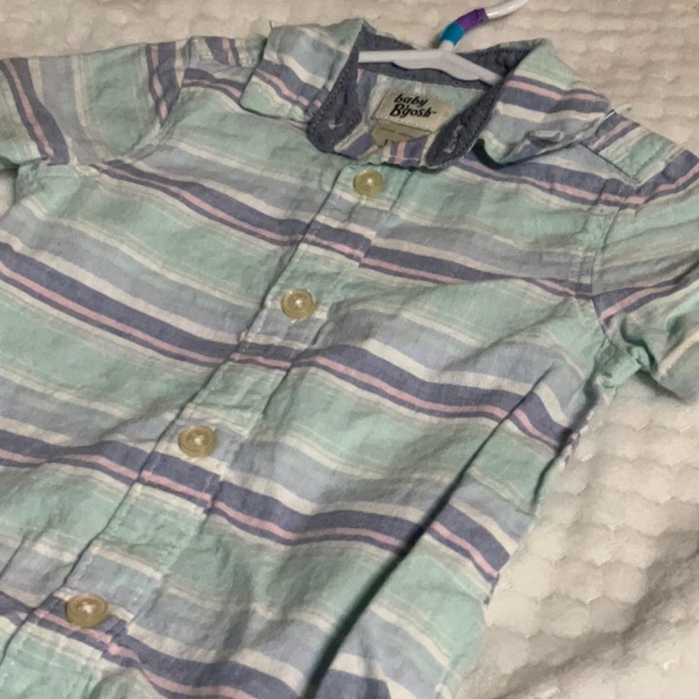 OshKosh B'gosh Green and Blue Button Down Shirt
